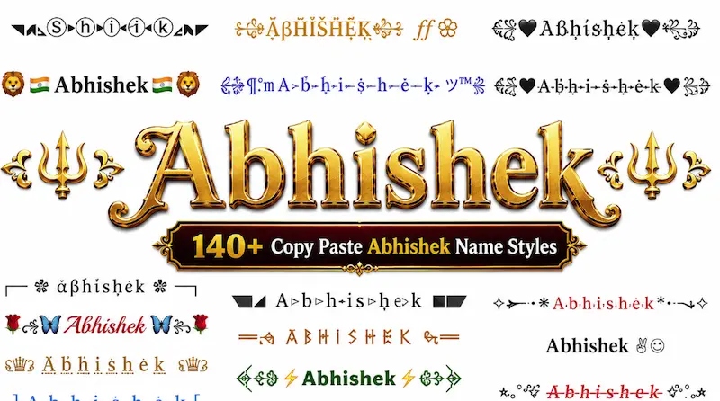 copy and paste Abhishek Name Style