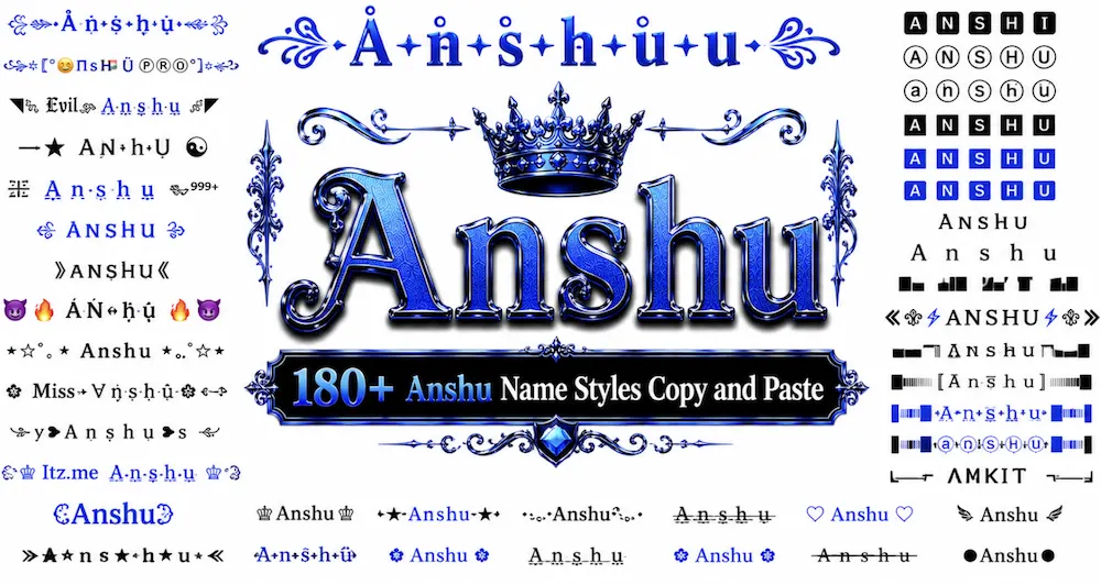 180+ Anshu name style copy and paste