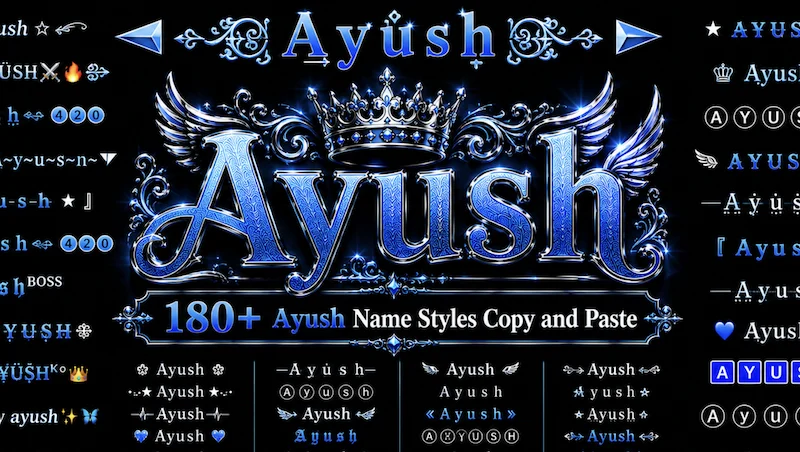 180+ Ayush Name Styles Copy and Paste
