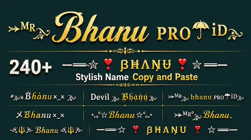 Bhanu Stylish Name 240+ Copy and paste