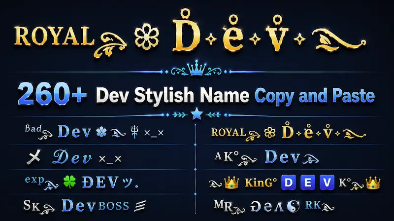 Dev Stylish Name copy and paste