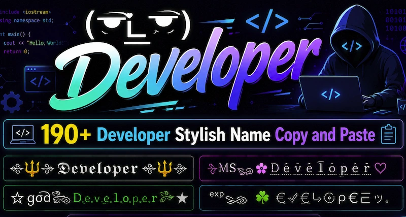 Copy and Paste 200+ Developer Stylish name