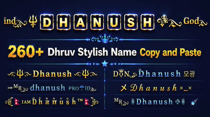 Dhanush stylish name copy and paste