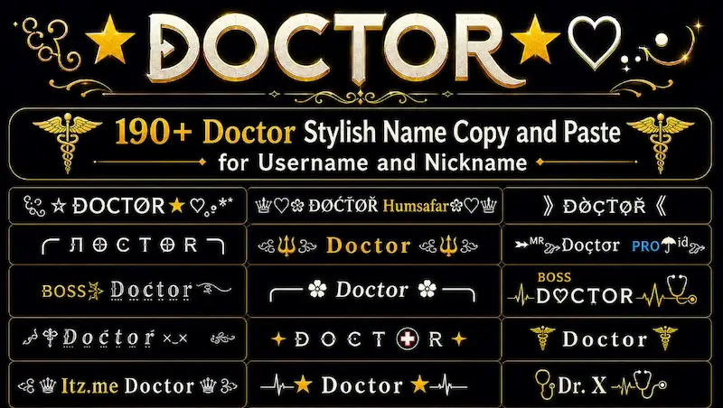 200+ Doctor Stylish Name Copy and paste
