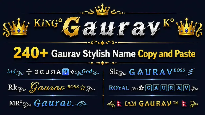 240+ Gaurav Stylish Name Copy and Paste
