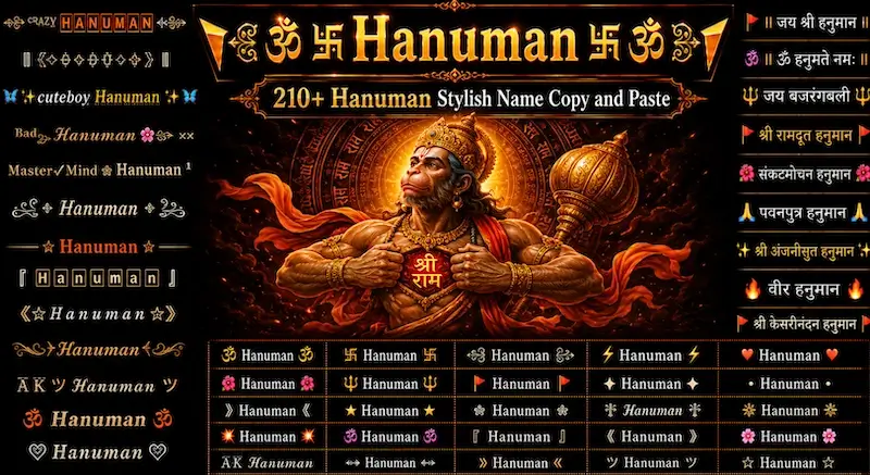 210+ Hanuman Stylish Name Copy and Paste