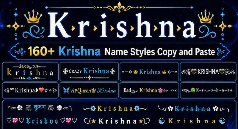 160+ Krishna Name Style Copy and Paste