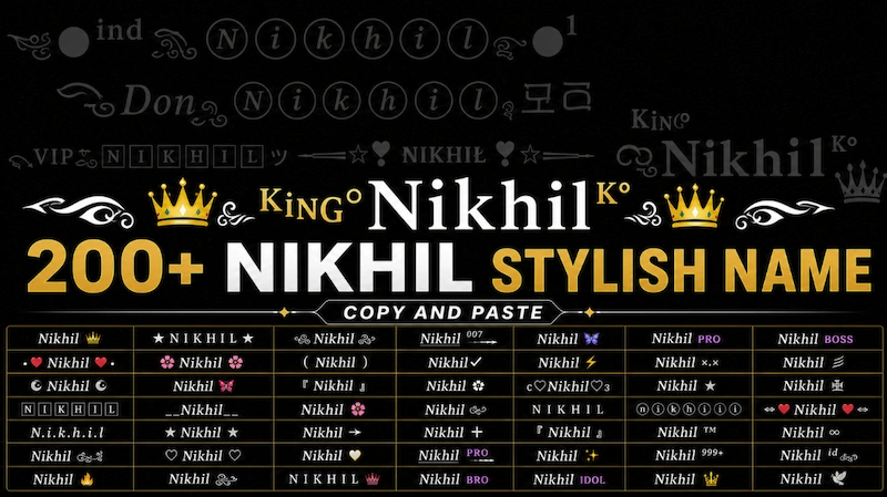 Copy and Paste 200+ NIkhil Stylish Name