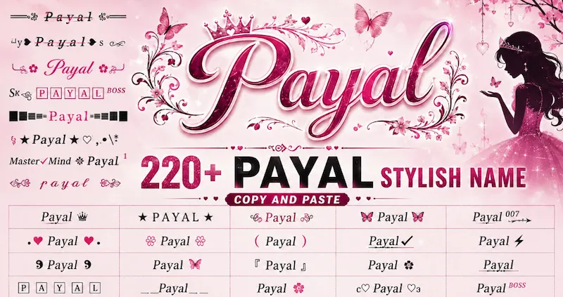 Copy and Paste 220+ payal stylish name