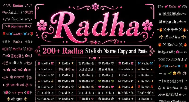 200+ Radha Name Style Copy and Paste