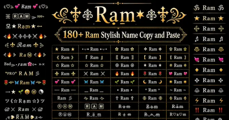 180+ Ram stylish name copy and paste