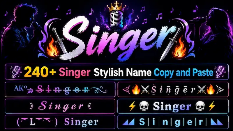 Copy and Paste 240+ Singer Stylish Name