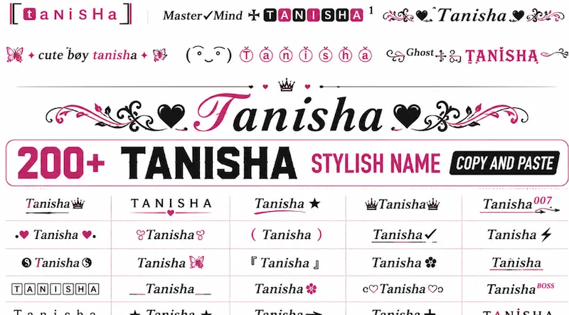 Copy and Paste 200+ Tanisha Name Style