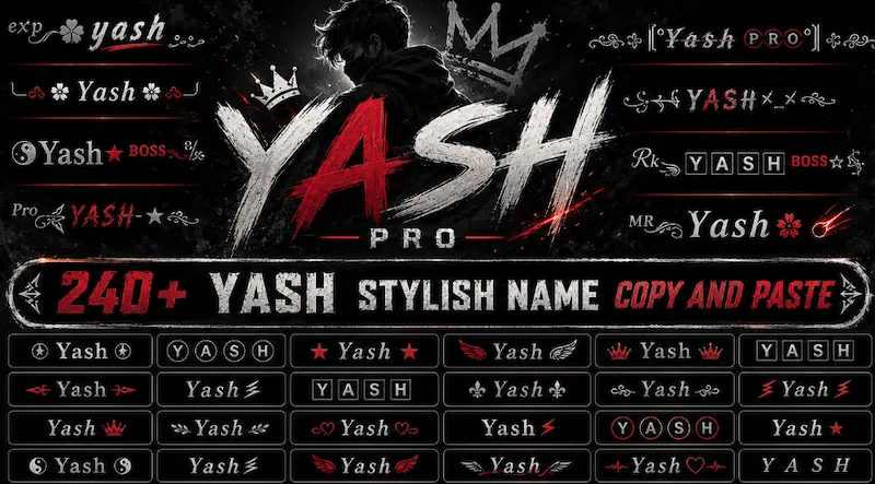 Copy and Paste 240+ Yash Stylish Name