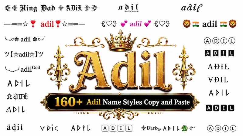 copy and paste 160+ adil name style