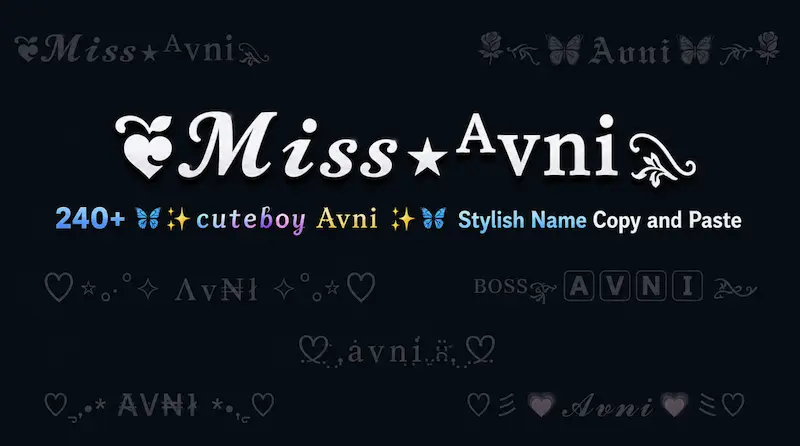 avni stylish name copy and paste