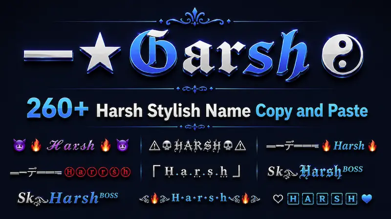 copy and paste harsh stylish name