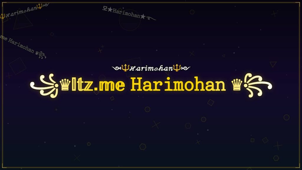 ꧁♛𝕀𝕥𝕫.𝕞𝕖 𝙷𝚊𝚛𝚒𝚖𝚘𝚑𝚊𝚗 ♛꧂ – Harimohan Stylish Name