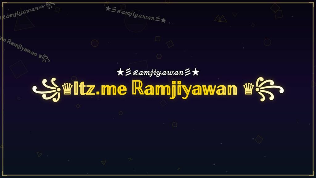 ꧁♛𝕀𝕥𝕫.𝕞𝕖 ℝ𝕒𝕞𝕛𝕚𝕪𝕒𝕨𝕒𝕟 ♛꧂ – Ramjiyawan Stylish Name