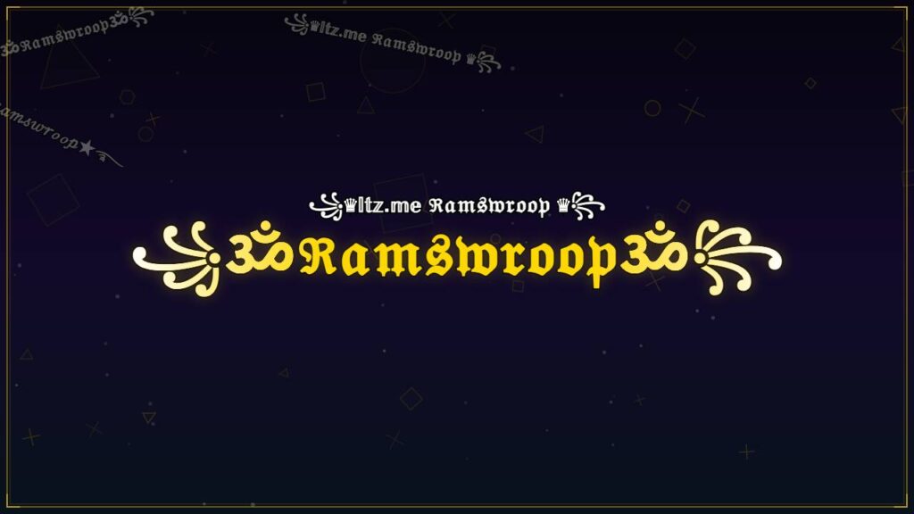 ꧁ॐℜ𝔞𝔪𝔰𝔴𝔯𝔬𝔬𝔭ॐ꧂ – Ramswroop Stylish Name