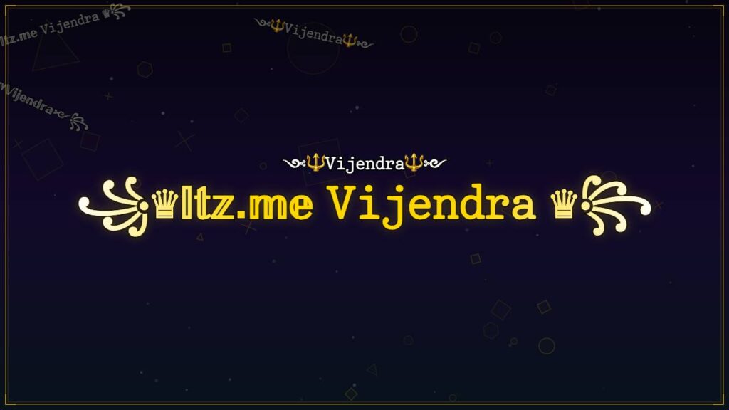 ꧁♛𝕀𝕥𝕫.𝕞𝕖 𝚅𝚒𝚓𝚎𝚗𝚍𝚛𝚊 ♛꧂ – Vijendra Stylish Name