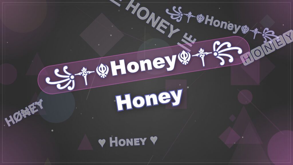 Honey Stylish Name – ꧁💔🖤ℌ𝖔𝔫𝖊𝔶🖤💔꧂ ┈━═☆❣️ H̾o̾n̾e̾y̾ ❣️☆═━┈
